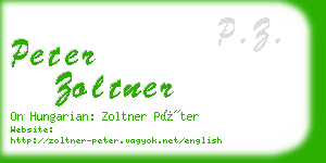 peter zoltner business card